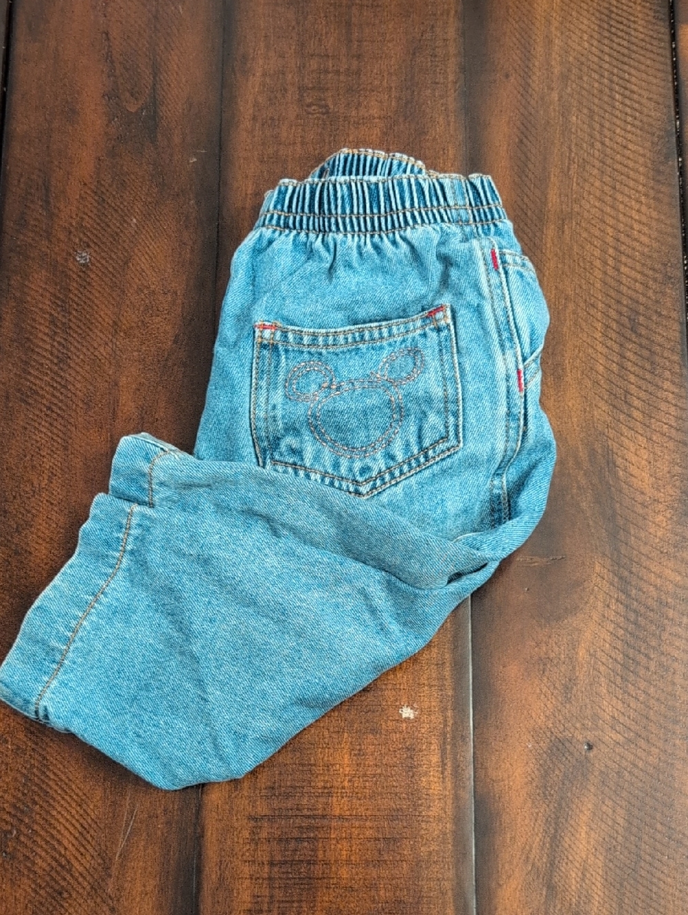 Disney Vintage 90's Baby Light Wash Denim Pants With Baby Mickey